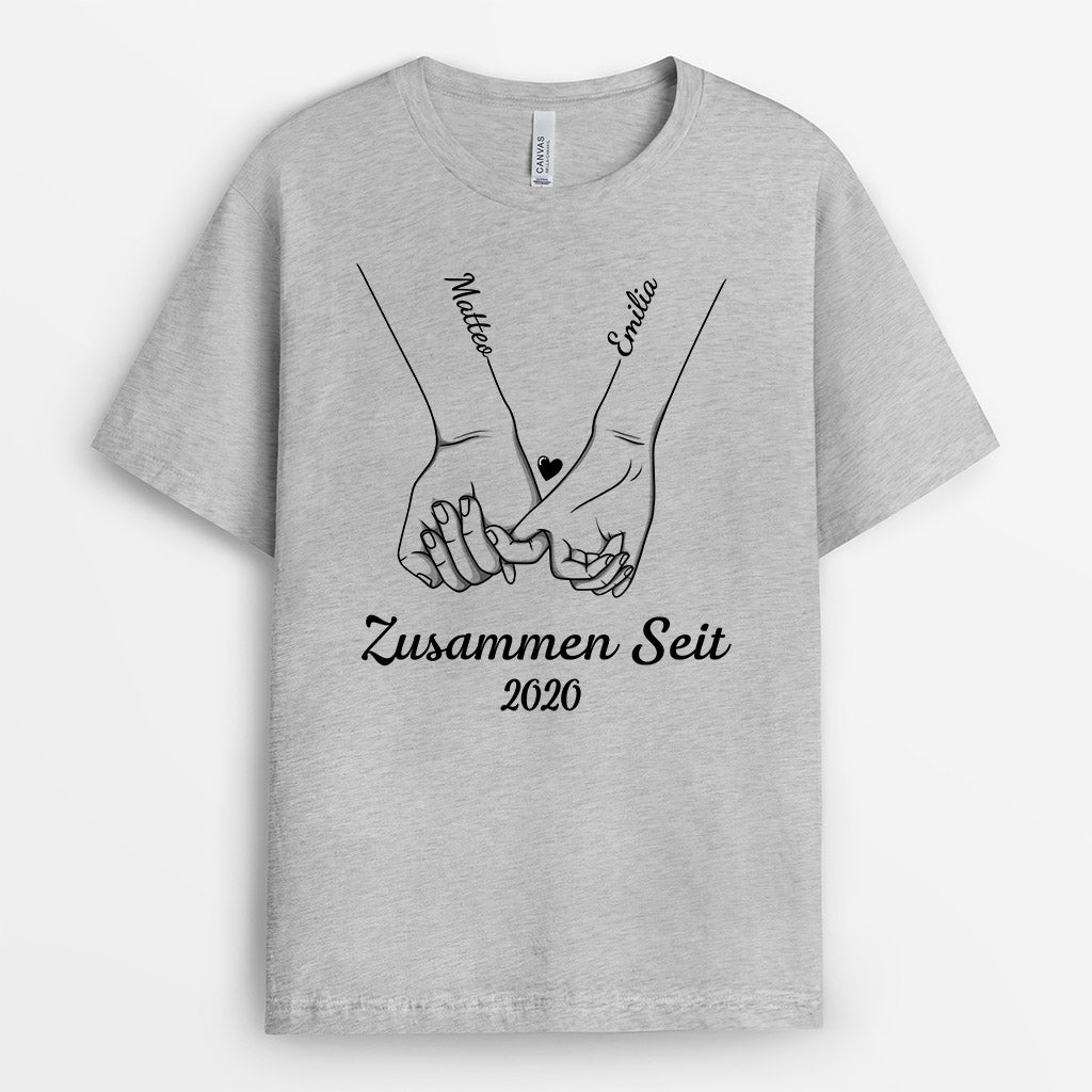 0415A207GGE2 Personalisierte T Shirt Geschenke Hand Paar Zusammen