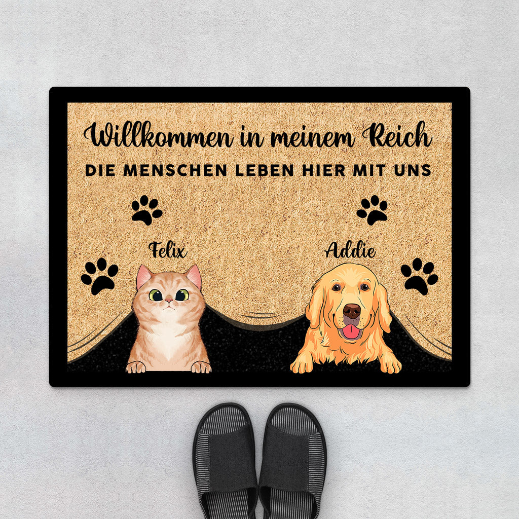 Willkommen in meinem Reich - Personalisierte Geschenke | Fußmatte für Hundeliebhaber Katzenliebhaber
