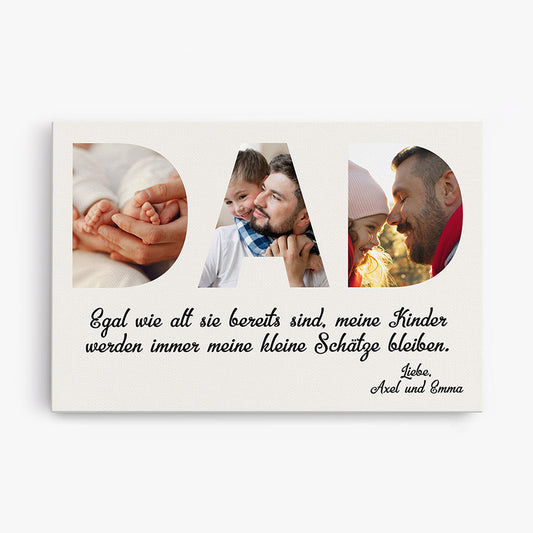 0423C240BGE1 Personalisierte Geschenke Leinwand Text Dad Foto