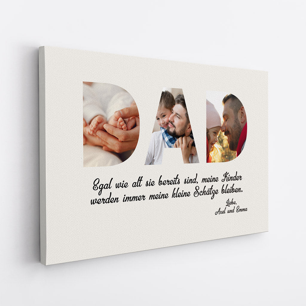 0423C240BGE2 Personalisierte Geschenke Leinwand Text Dad Foto