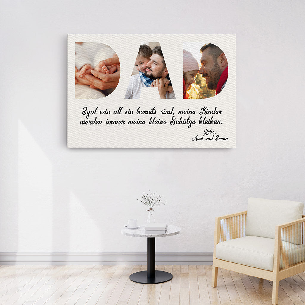 0423C240BGE3 Personalisierte Geschenke Leinwand Text Dad Foto