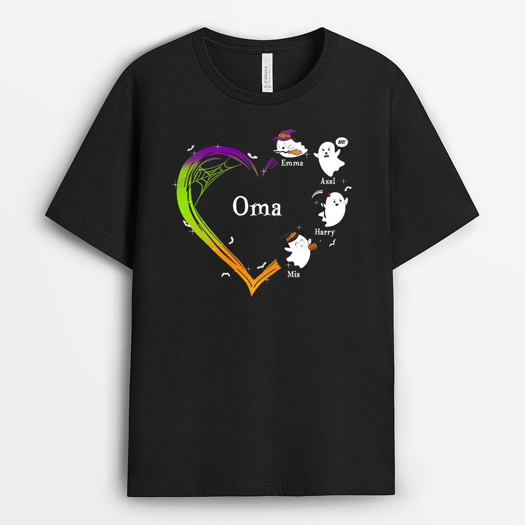 Oma und Enkel - Personalisiertes Geschenk | T-Shirt für Halloween