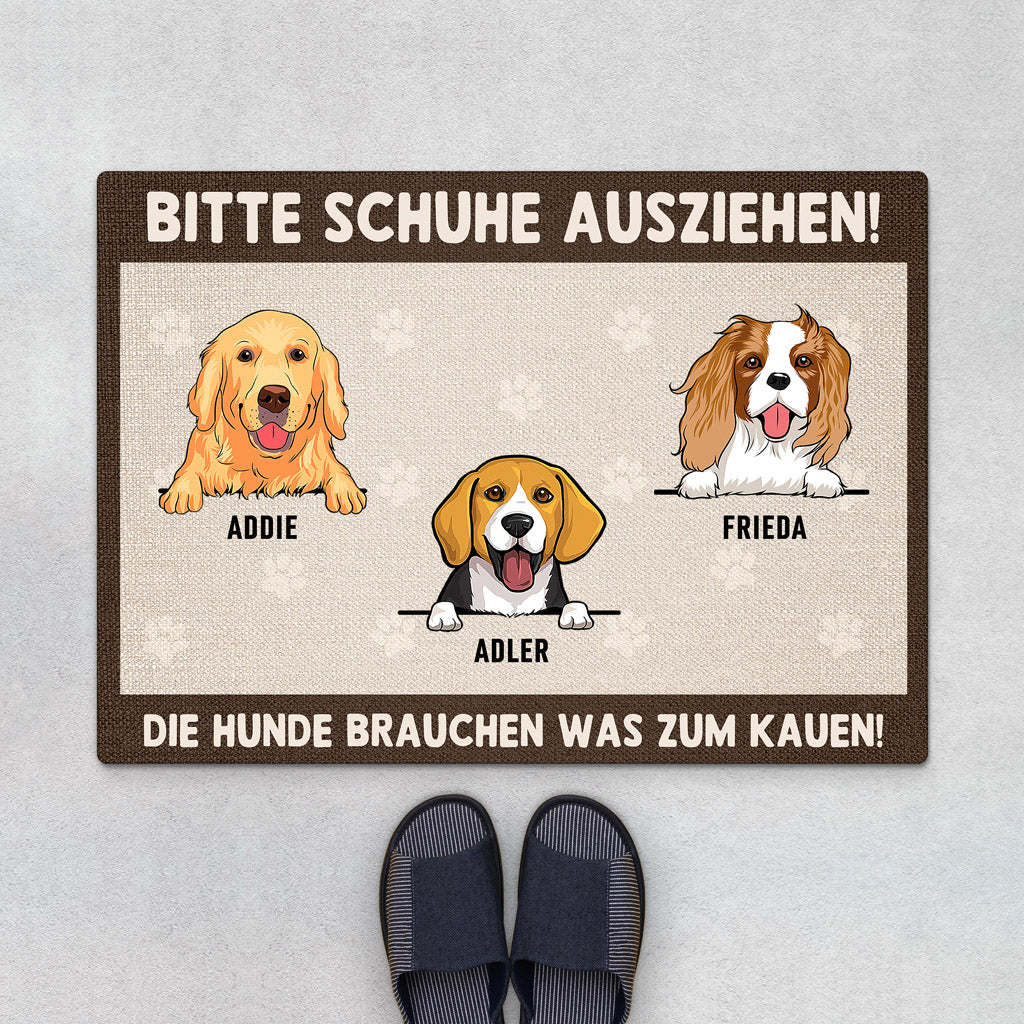 Bitte Schuhe Ausziehen - Personalisierte Geschenke | Fußmatte für Hundebesitzer