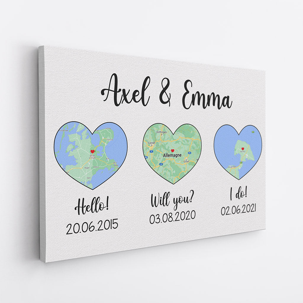 0430C500GGE2 Personalisierte Geschenke Leinwand Karten Paare