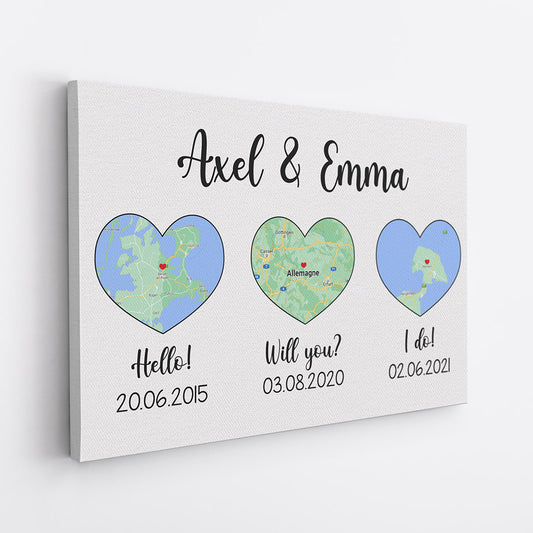 0430C500GGE2 Personalisierte Geschenke Leinwand Karten Paare