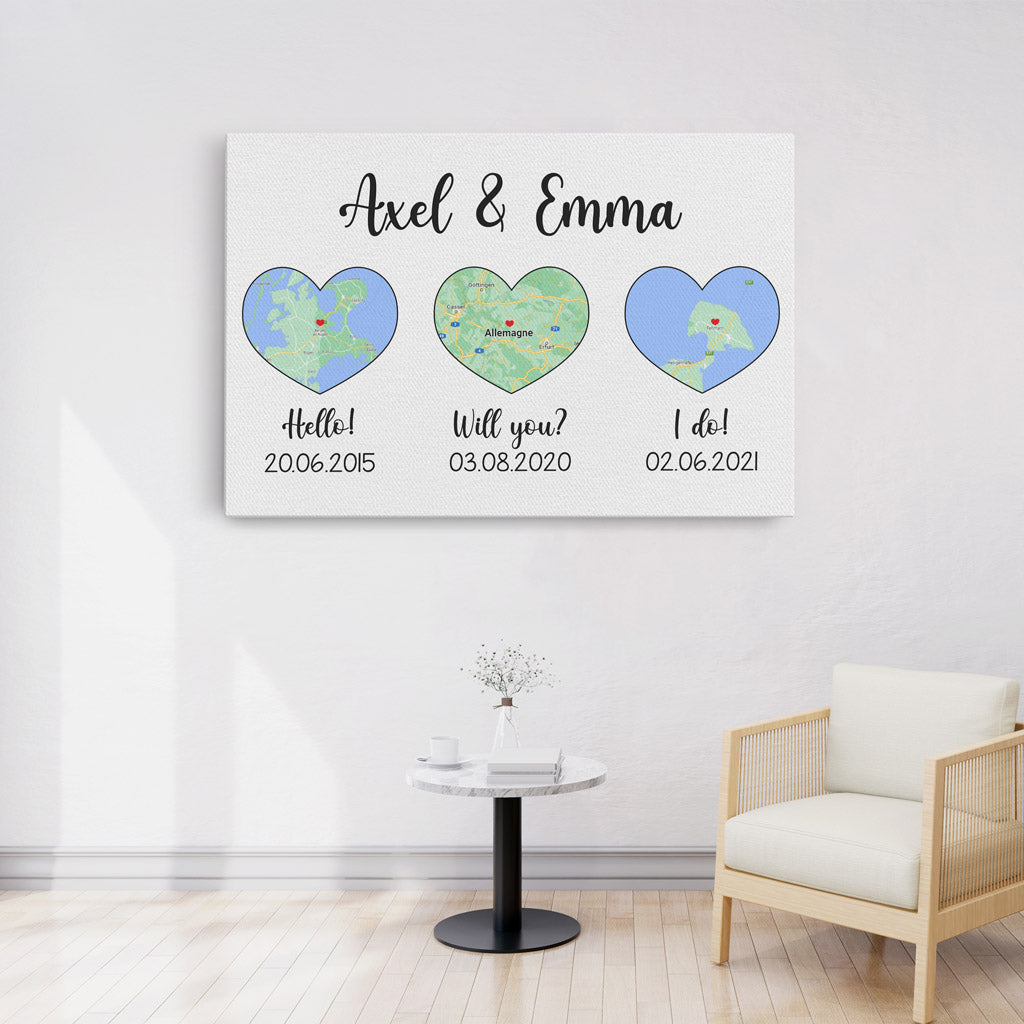 0430C500GGE3 Personalisierte Geschenke Leinwand Karten Paare