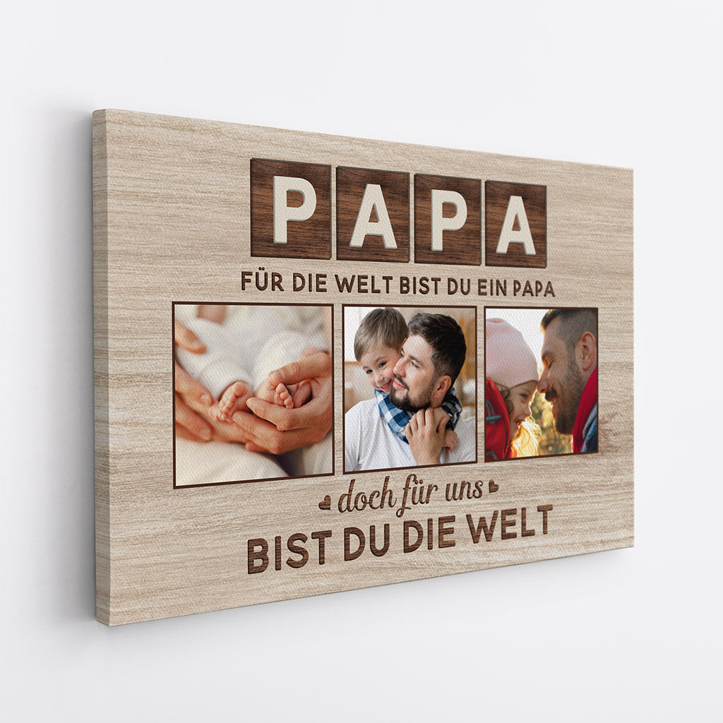 0434CGE2 Personalisierte Geschenke Leinwand Foto Papa Mama