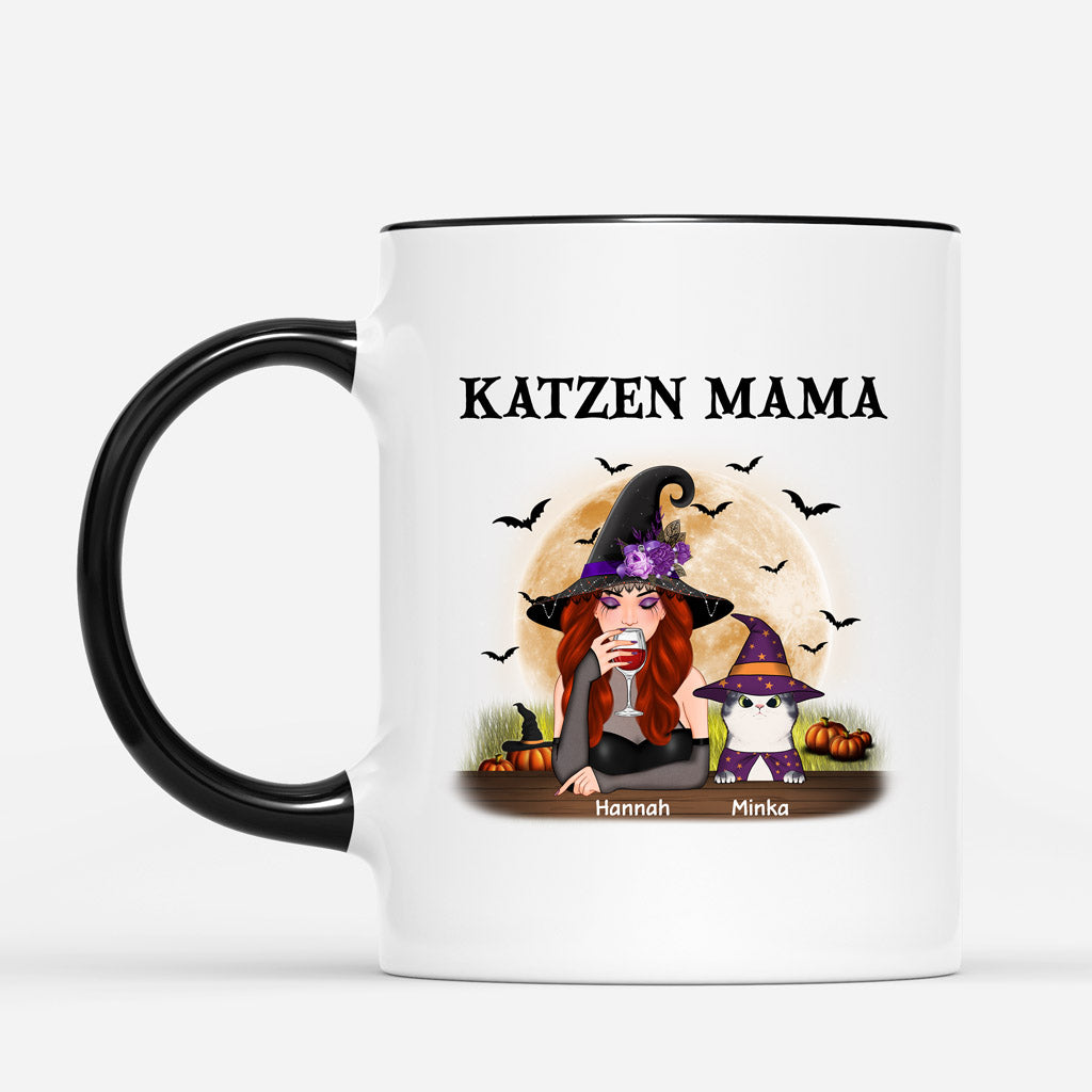 0436M280DGE2 Personalisiertes Geschenke Tasse Katzen Mama Halloween