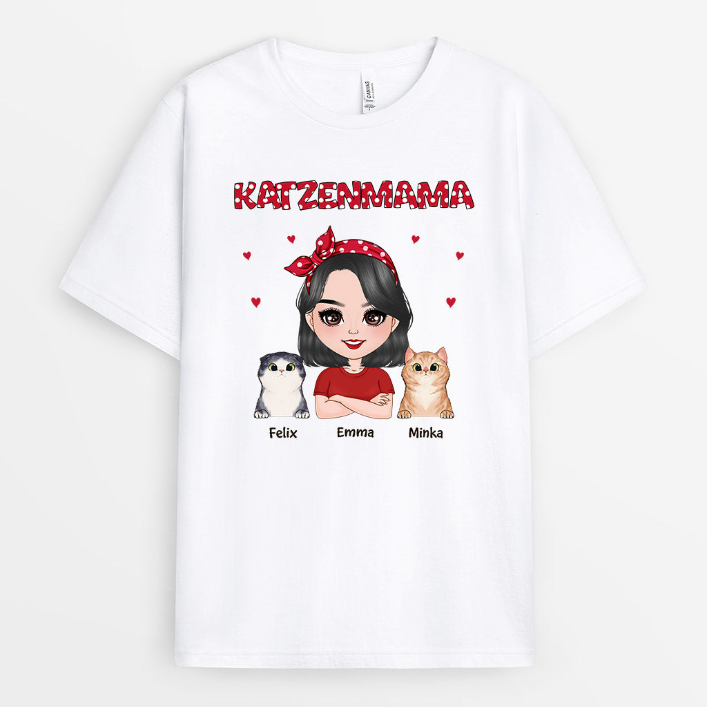 Katzenmama - Personalisierte Geschenke | T-Shirt für Katzenliebhaber