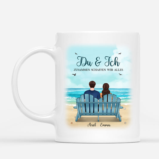 0482M535GGE2 Individuelle Aufmerksamkeiten Tasse Menschen Paare Strand