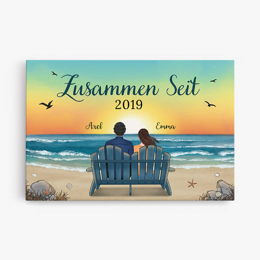 0489C595GGE1 Personalisierte Geschenke Leinwand Menschen Paare Strand