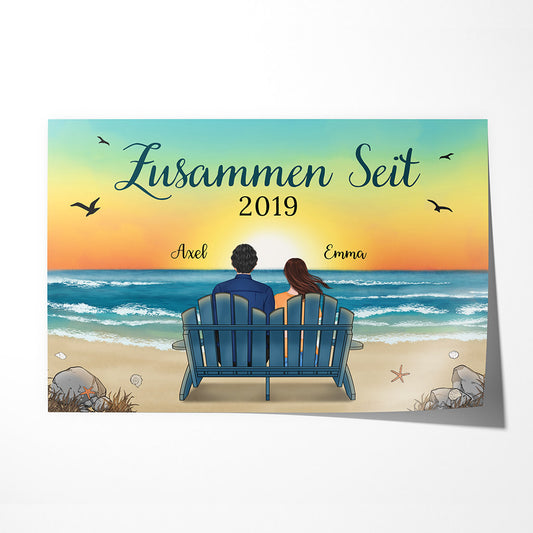 0489S595GGE1 Personalisierte Geschenke Poster Menschen Paare Strand