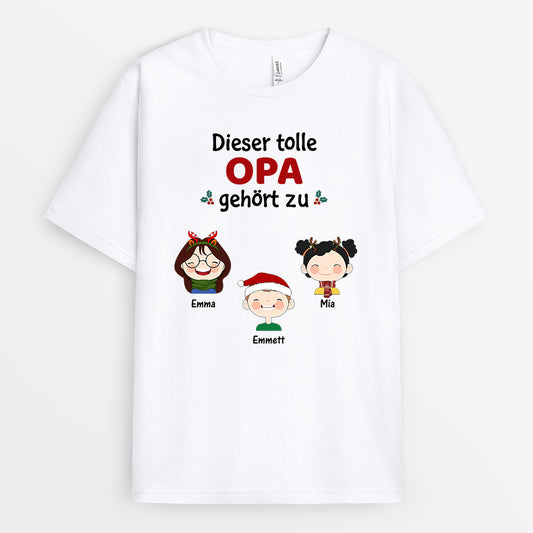 0495AGE1 Personalisierte Geschenke T Shirt Enkel Opa Papa