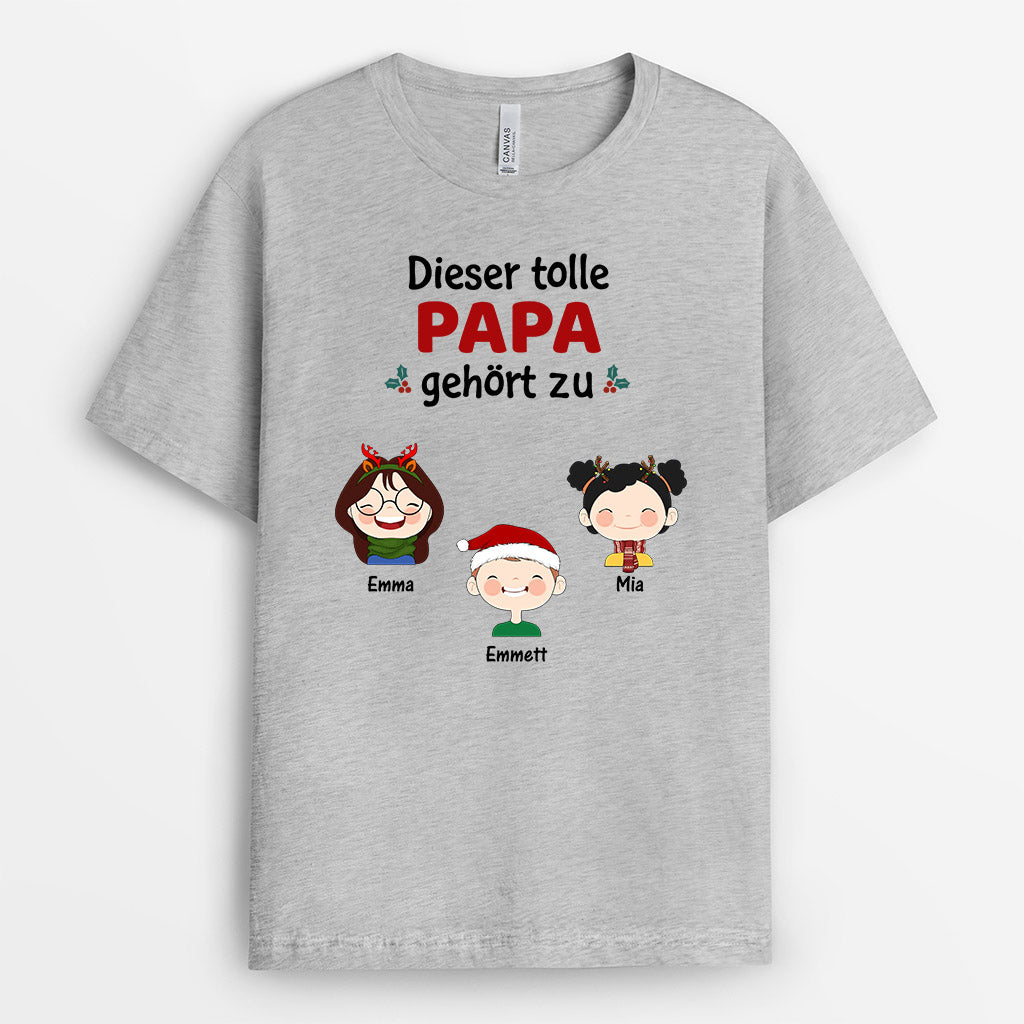 0495AGE2 Personalisierte Geschenke T Shirt Enkel Opa Papa