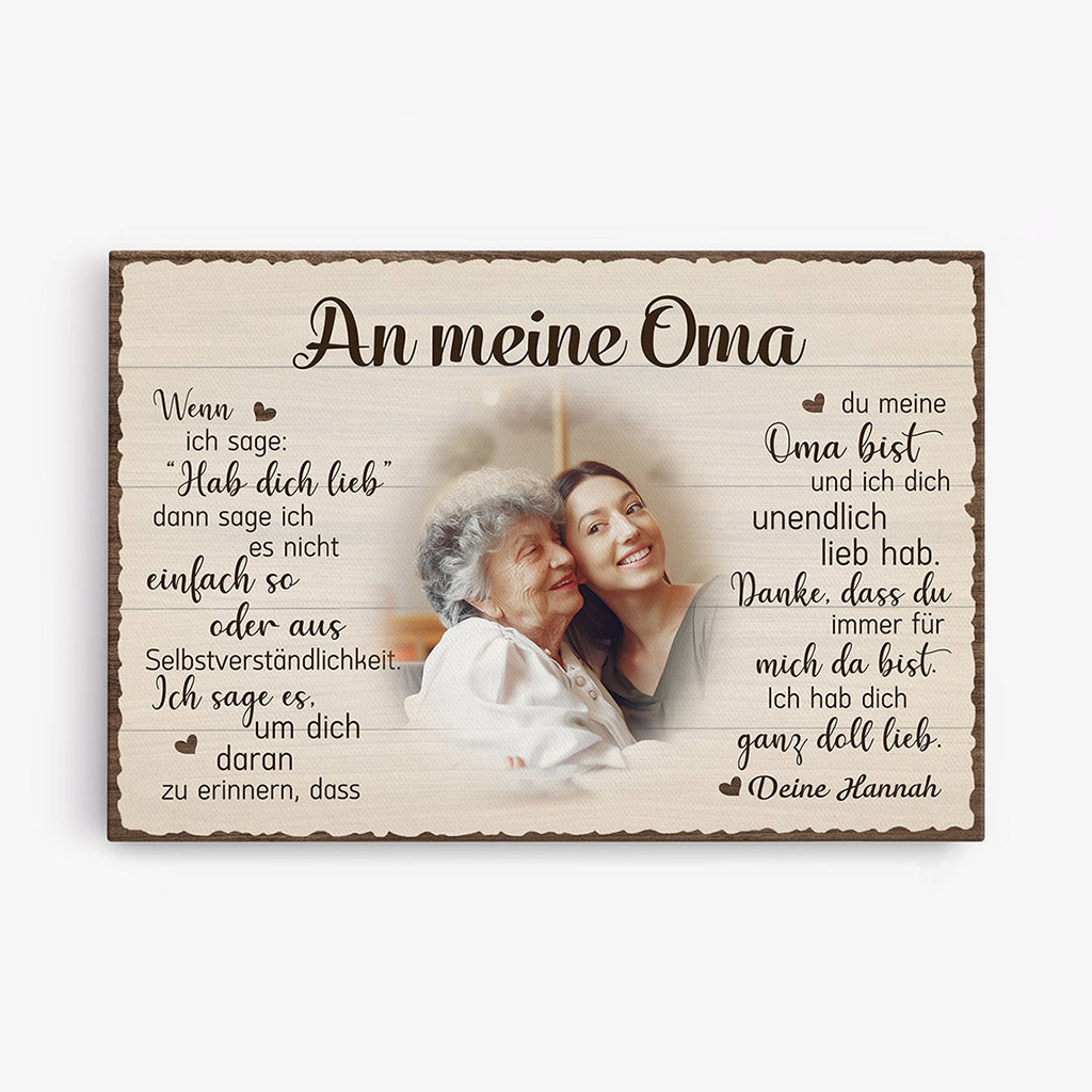 0502CGE2 Personalisierte Geschenke Leinwand Foto Oma Mama
