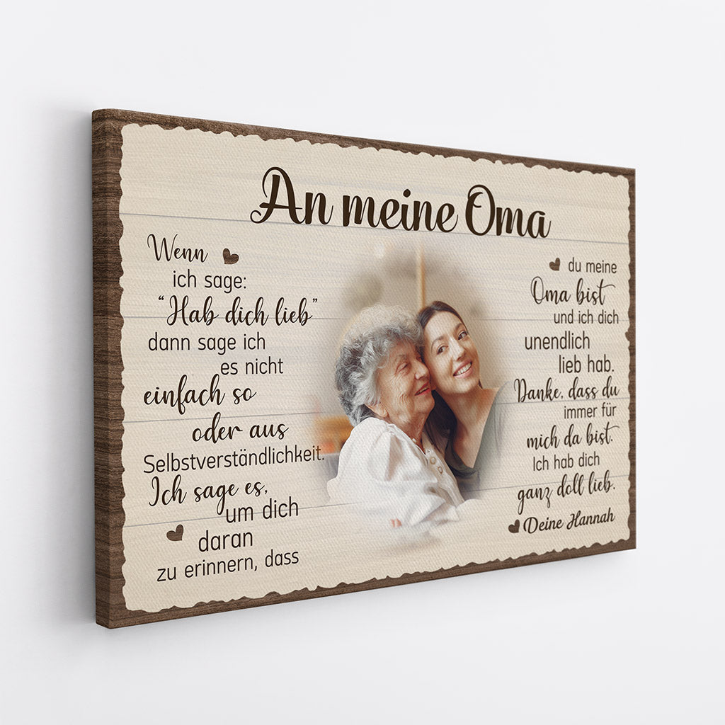 0502CGE3 Personalisierte Geschenke Leinwand Foto Oma Mama