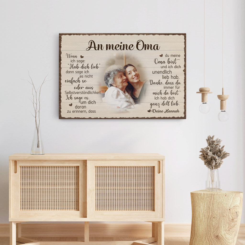 0502CGE6 Personalisierte Geschenke Leinwand Foto Oma Mama
