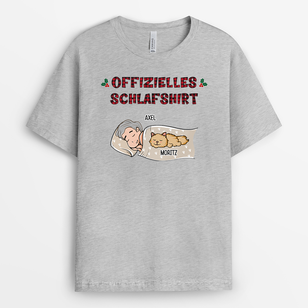 0510AGE2 personalisierte T Shirt geschenke katzen katzenliebhaber schlafen