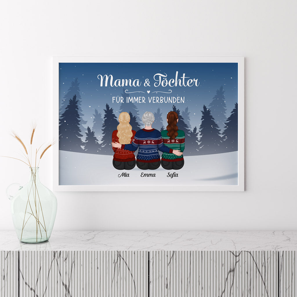 0512SGE3 Personalisierte Geschenke Poster Tochter Mama Weihnachten