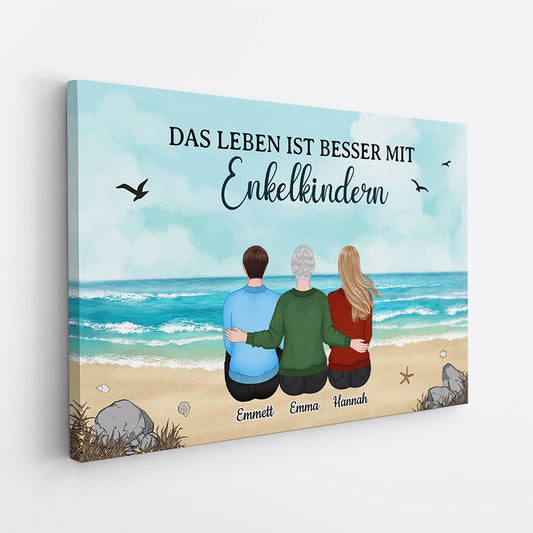 0514CGE2 Personalisierte Geschenke Leinwand Enkelkinder Oma Mama