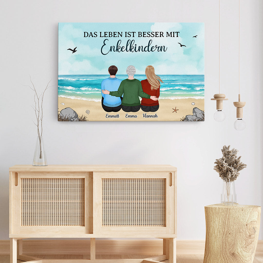 0514CGE3 Personalisierte Geschenke Leinwand Enkelkinder Oma Mama