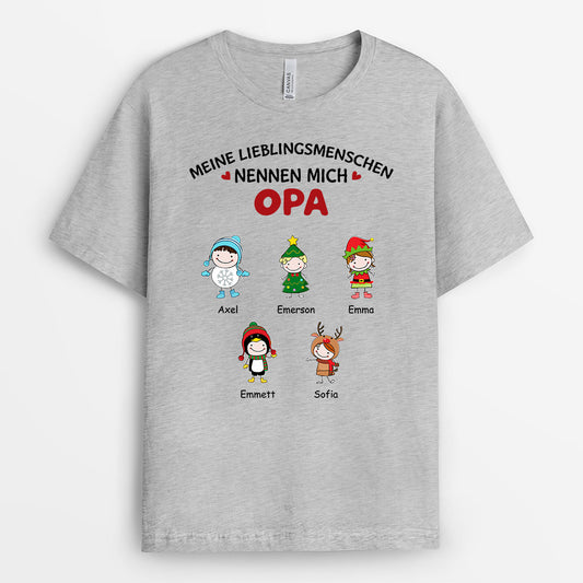 0520AGE2 Personalisierte Geschenke T Shirt Weihnachten Enkelkinder Oma Mama