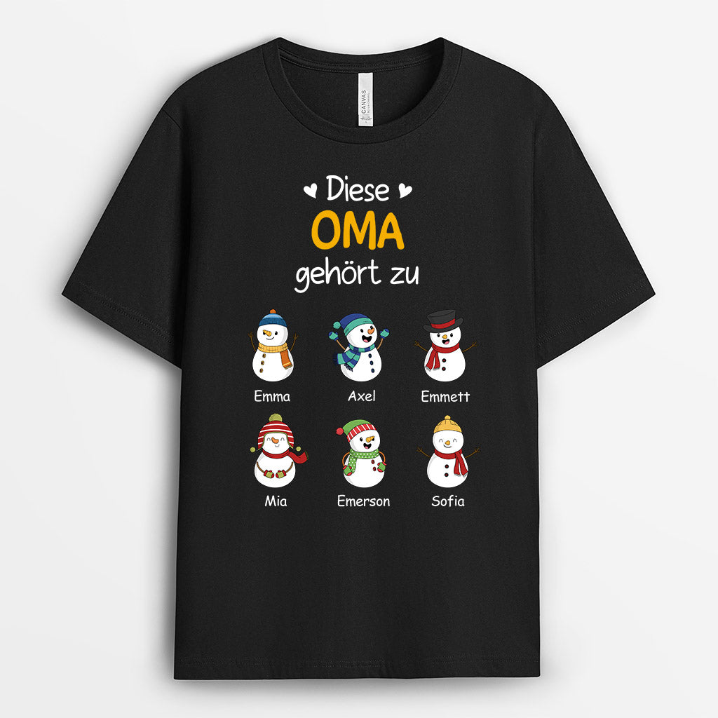 0524AGE2 Personalisierte Geschenke T Shirt Weihnachten Enkelkinder Oma Mama