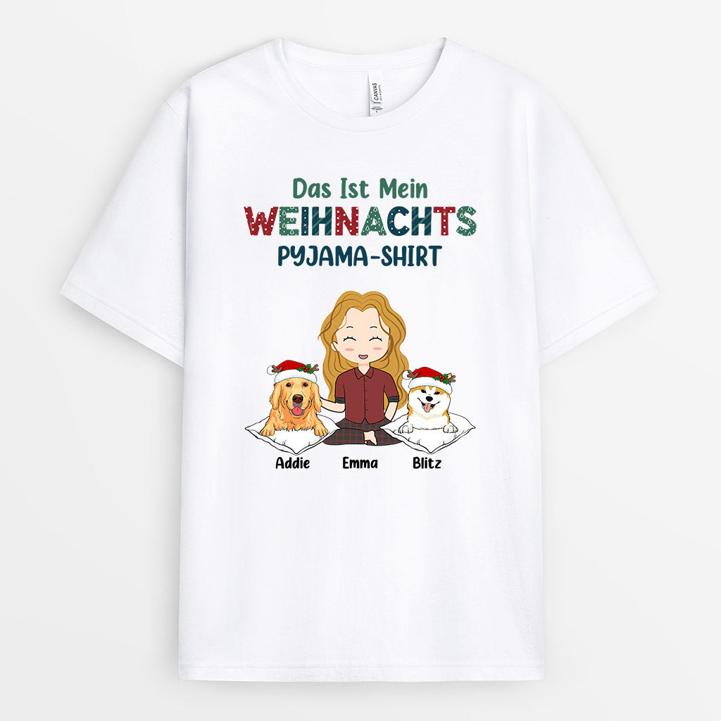 0532AGE1 Personalisierte Geschenke T Shirt Hunde Oma Mama Weihnachten