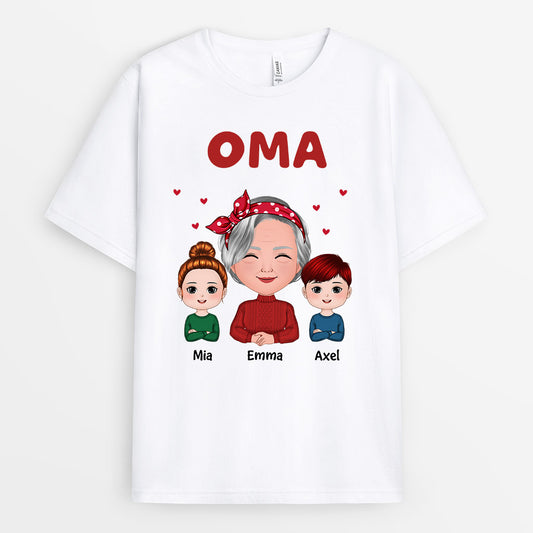 0551AGE2 Personalisierte Geschenke T Shirt Weihnachten Enkelkinder Oma Mama
