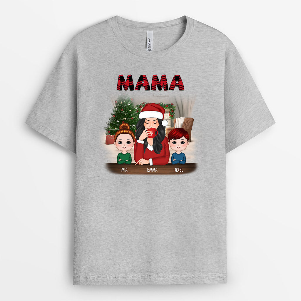 Mama Kinder Zu Weihnachten - Personalisierte Geschenke | T-Shirt für Mama/Oma
