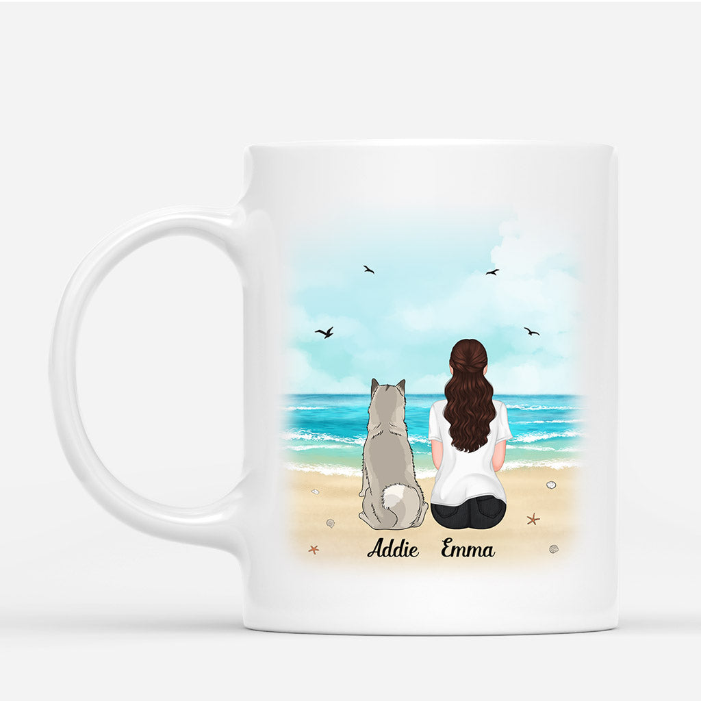 0561MGE3 Personalisierte Geschenke Tasse See Frau Hund Hundebesitzer