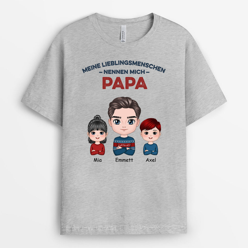 Meine Lieblingsmenschen - Personalisierte Geschenke | T-Shirt für Papa/Opa Weihnachten