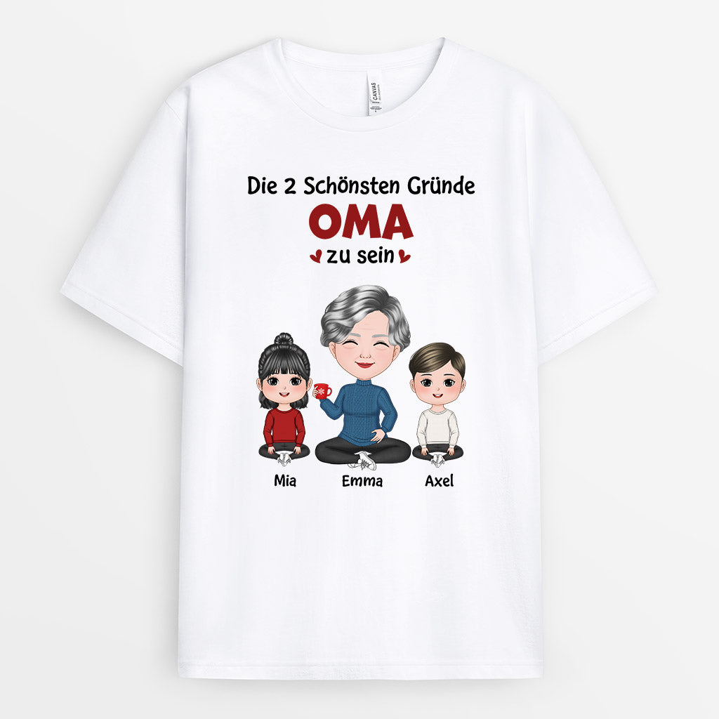 Schönste Gründe Oma Zu Sein - Personalisierte Geschenke | T-Shirt für Mama/Oma
