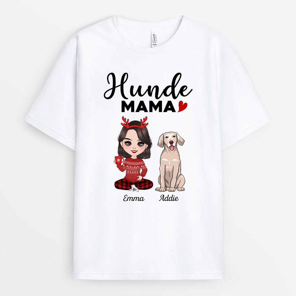 0575AGE2 Personalisierte Geschenke T Shirt Hunde Hundemama Hundebesitzer Weihnachten