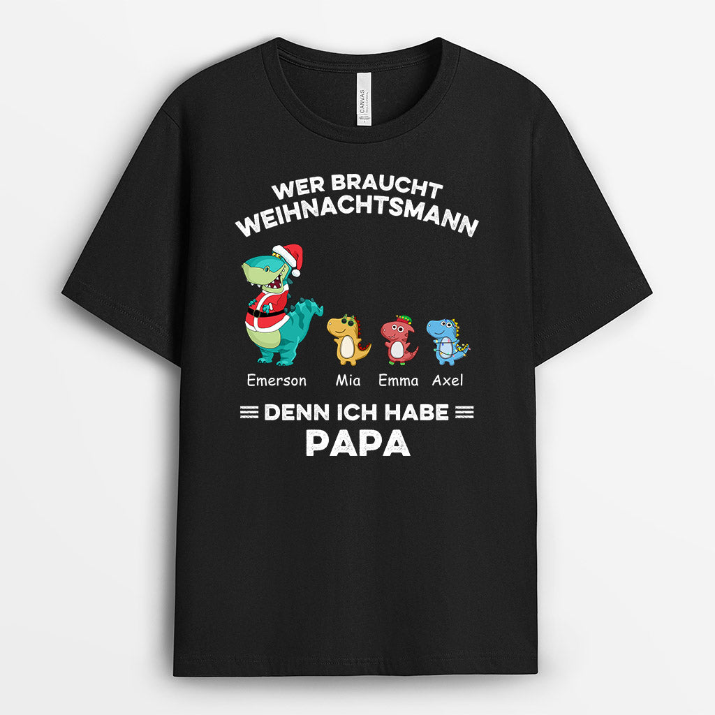 0583AGE2 Personalisierte Geschenke T Shirt Saurus Kinder Opa Papa Weihnachten