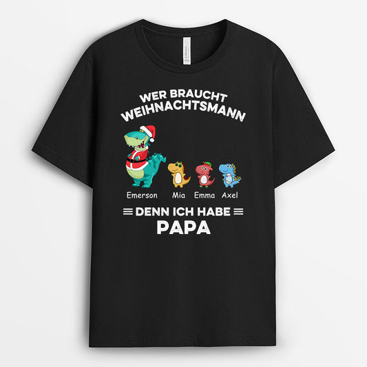 0583AGE2 Personalisierte Geschenke T Shirt Saurus Kinder Opa Papa Weihnachten