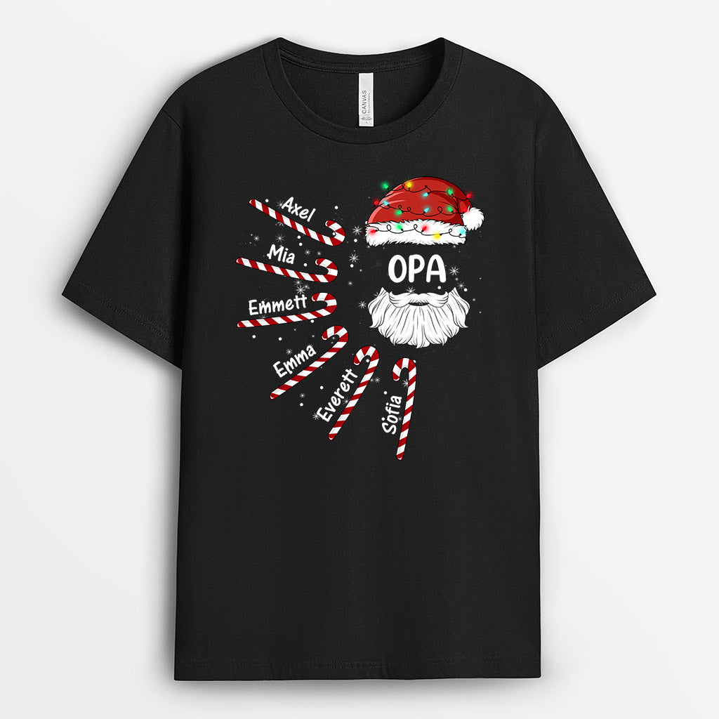 Papa Opa Süßigkeiten - Personalisierte Geschenke | T-Shirt für Mama/Papa Weihnachten