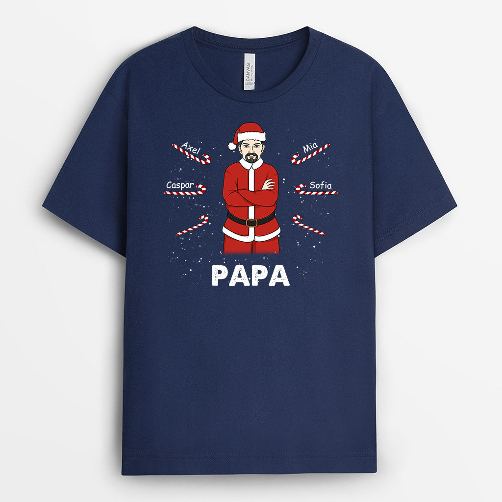 0591AGE2 Personalisierte Geschenke T Shirt Weihnachtsmann Sussigkeiten Papa Opa Weihnachten
