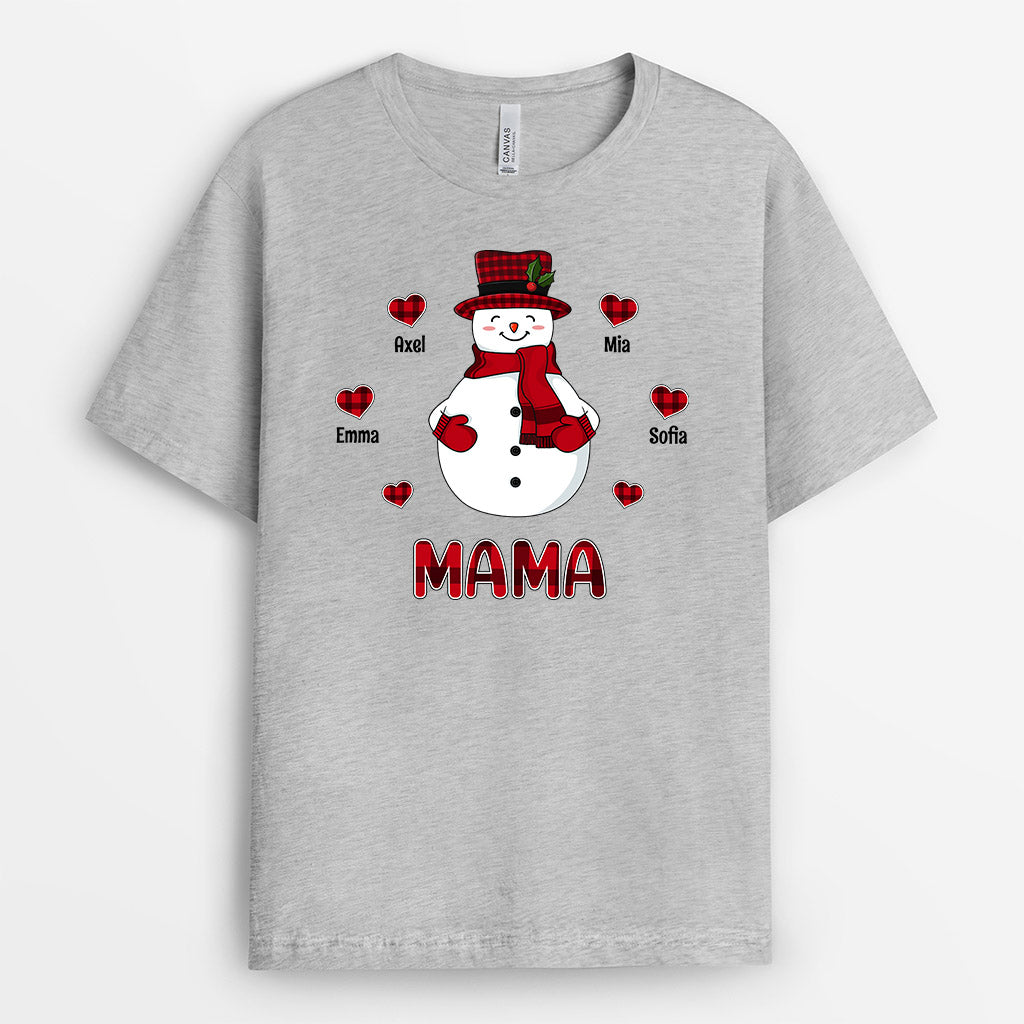 0592AGE2 Personalisierte Geschenke T Shirt Weihnachtsmann Herzen Mama Oma Weihnachten