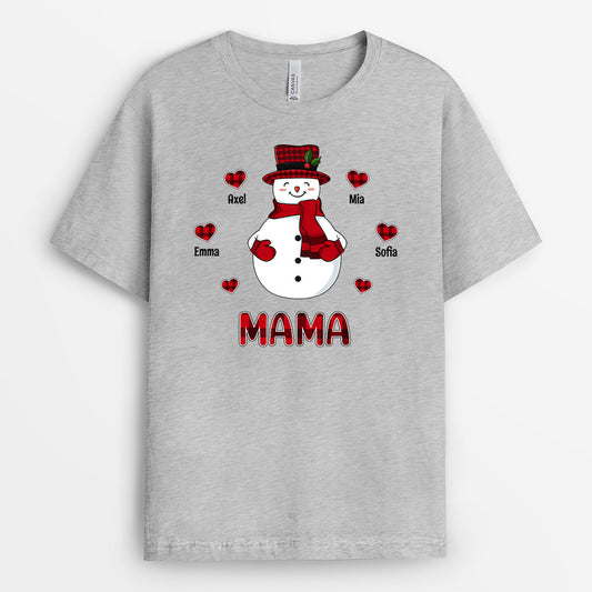 0592AGE2 Personalisierte Geschenke T Shirt Weihnachtsmann Herzen Mama Oma Weihnachten