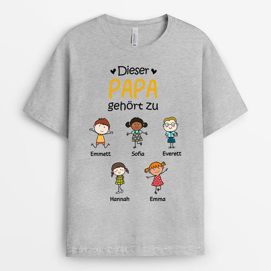 0618AGE2 Personalisierte Geschenke T Shirt Kindernamen Kinder Papa Opa Muttertag