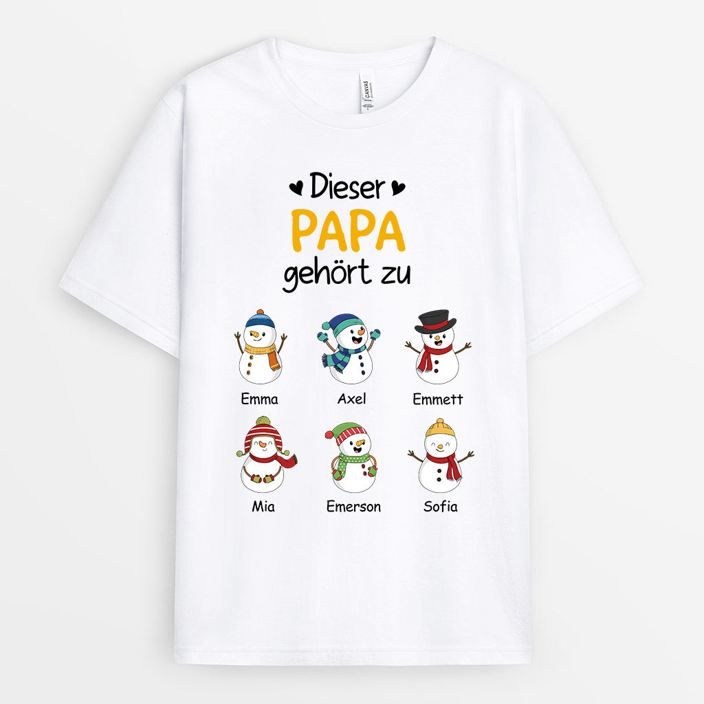 Dieser Opa Gehört Zu - Personalisierte Geschenke | T-Shirt für Papa/Opa Weihnachten