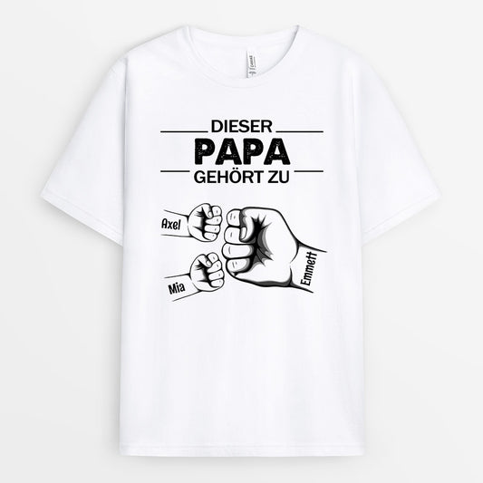 0632AGE1 Personalisierte Geschenke T Shirt Kinder Fauststoss Papa Opa Vatertag