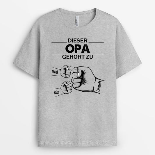 0632AGE2 Personalisierte Geschenke T Shirt Kinder Fauststoss Papa Opa Vatertag