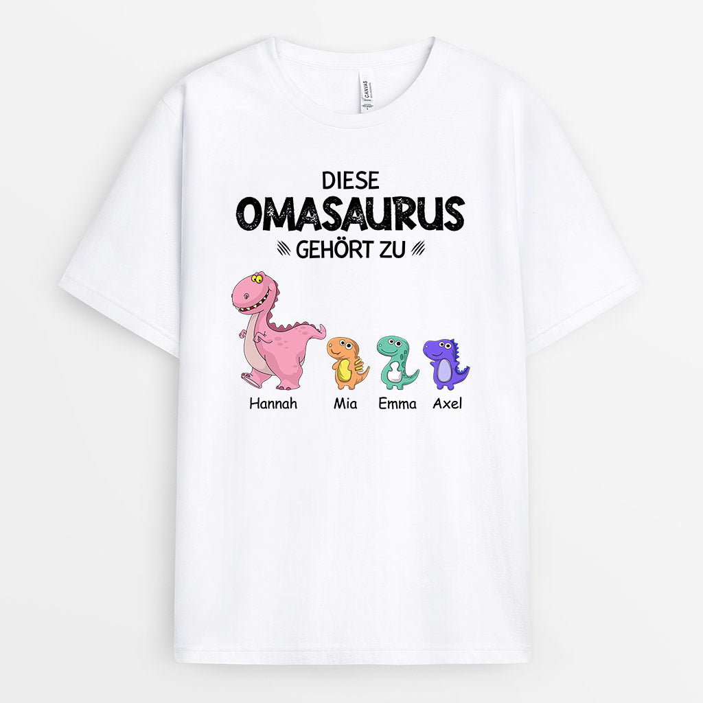 0636AGE1 Personalisierte Geschenke T Shirt Kinder Saurus Mama Oma Muttertag