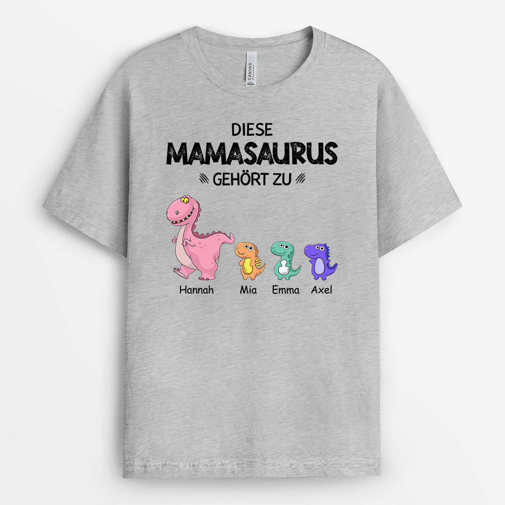 0636AGE2 Personalisierte Geschenke T Shirt Kinder Saurus Mama Oma Muttertag