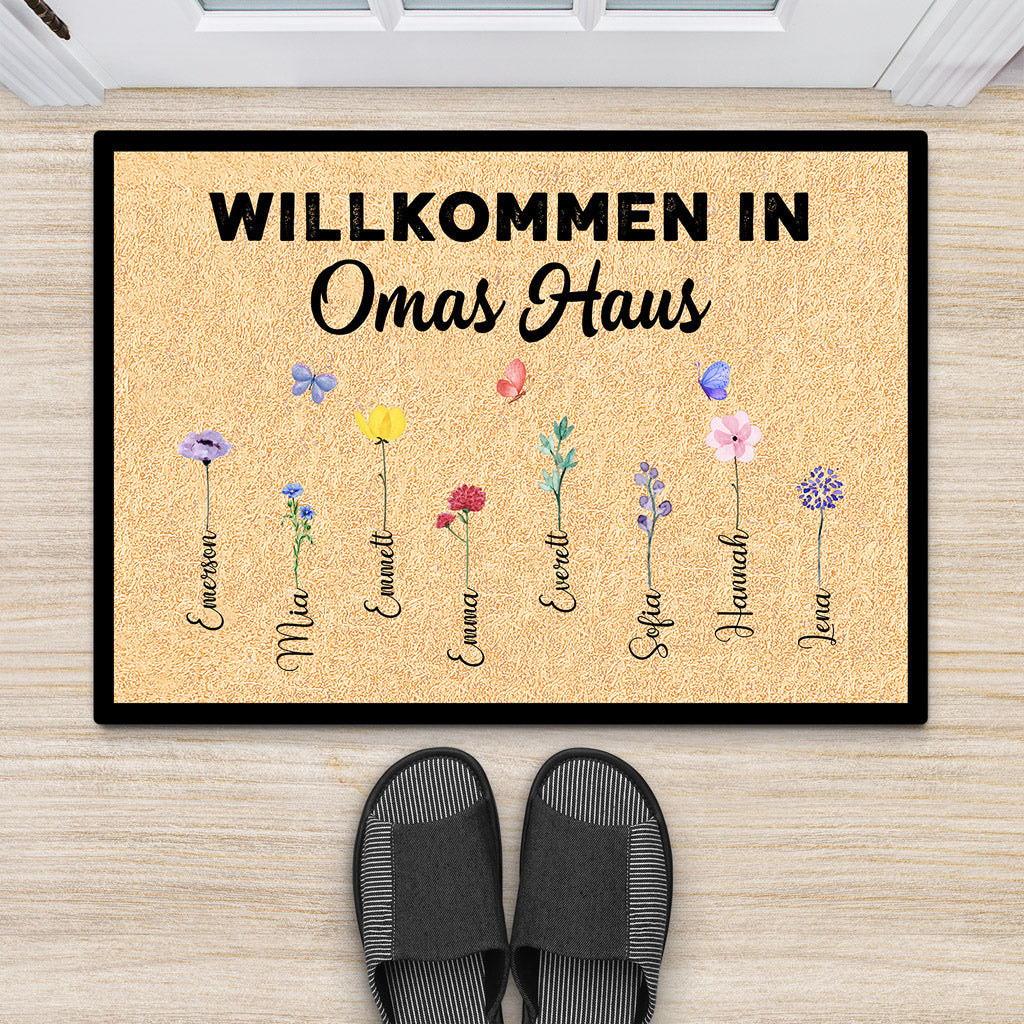 0638DGE3 Personalisierte Geschenke Fussmatte Enkelkinder Kinder Mama Oma