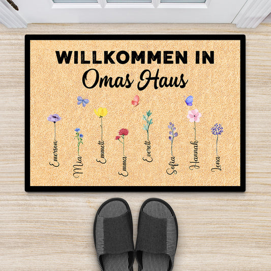 0638DGE3 Personalisierte Geschenke Fussmatte Enkelkinder Kinder Mama Oma
