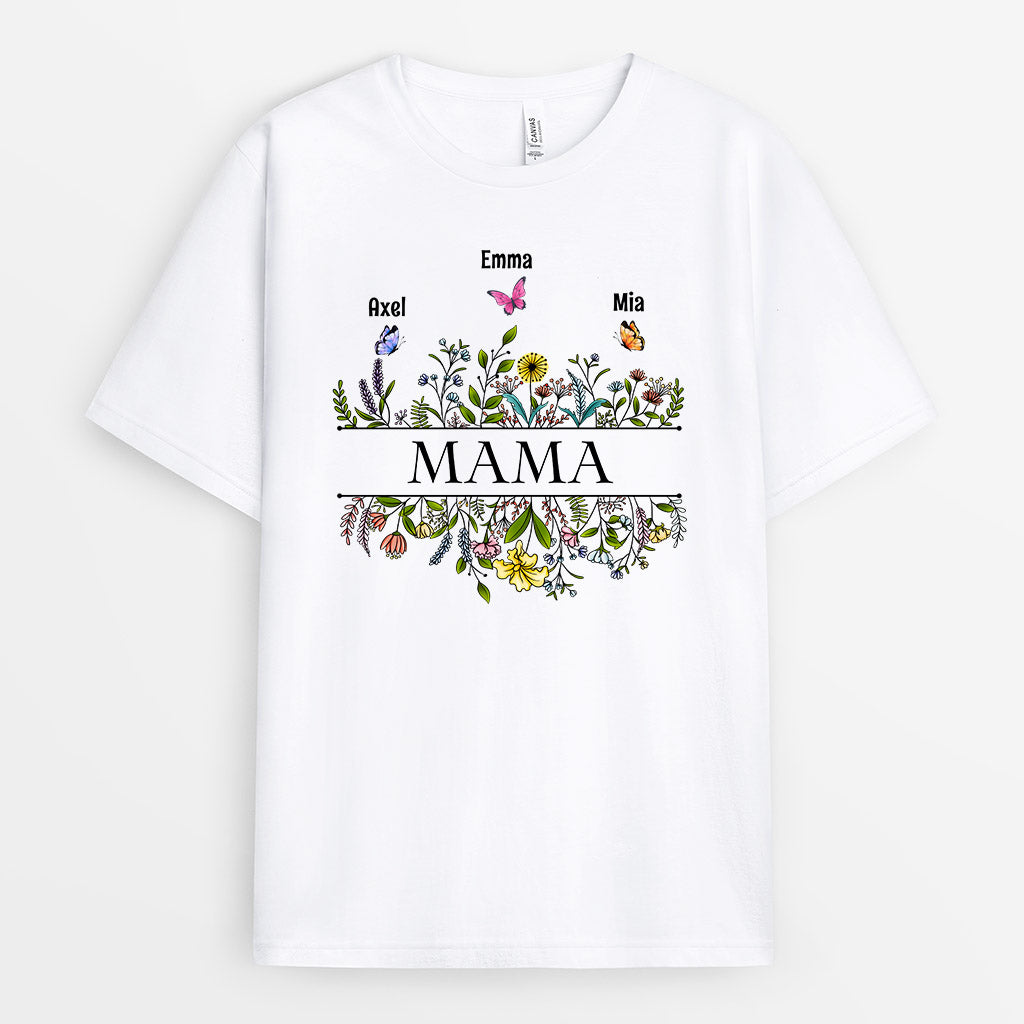 Omas Blumen - Personalisierte Geschenke | T-Shirt für Mama/Oma