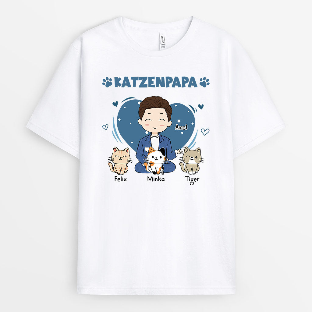 Katzenpapa - Personalisierte Geschenke | T-Shirt für Katzenbesitzer